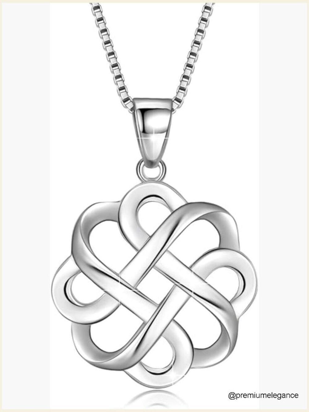 Sterling Silver Celtic Knot Cross Pendant Necklace for Women